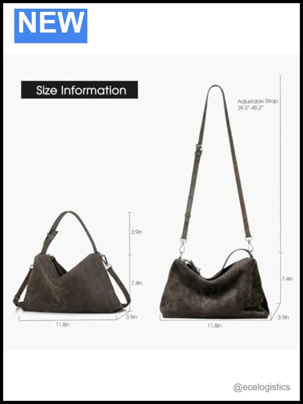 Premium Suede Leather Crossbody Bag | Women's Tote Hobo Purse